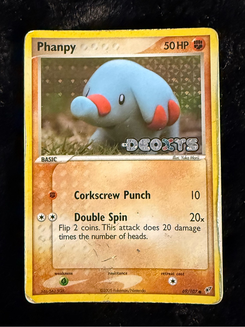 Pokémon Holo Phanpy Card #69/107 EX Deoxys Stamped